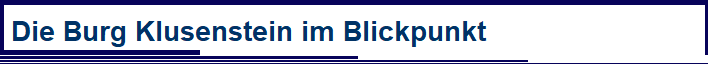 Die Burg Klusenstein im Blickpunkt