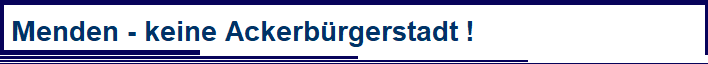 Menden - keine Ackerbrgerstadt !